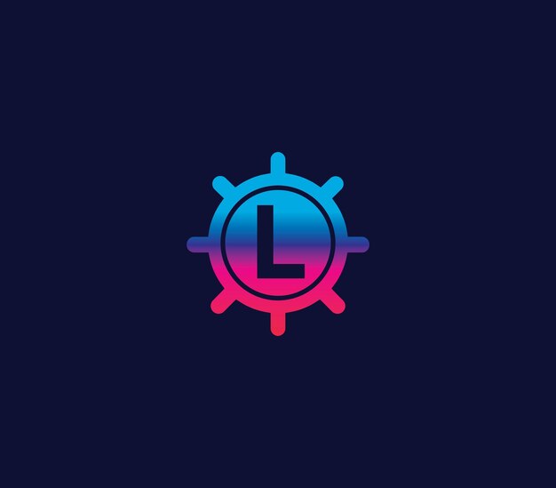 Concepto de diseño del logotipo del casillero de alfabeto L