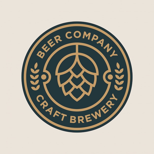 Vector concepto de diseño de logotipo de cervecería