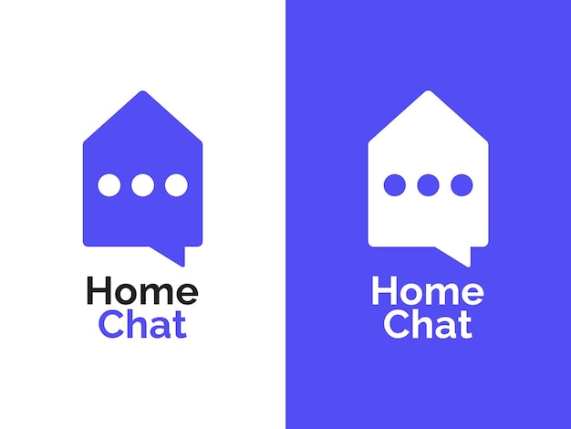 concepto de diseño de logotipo de chat en casa