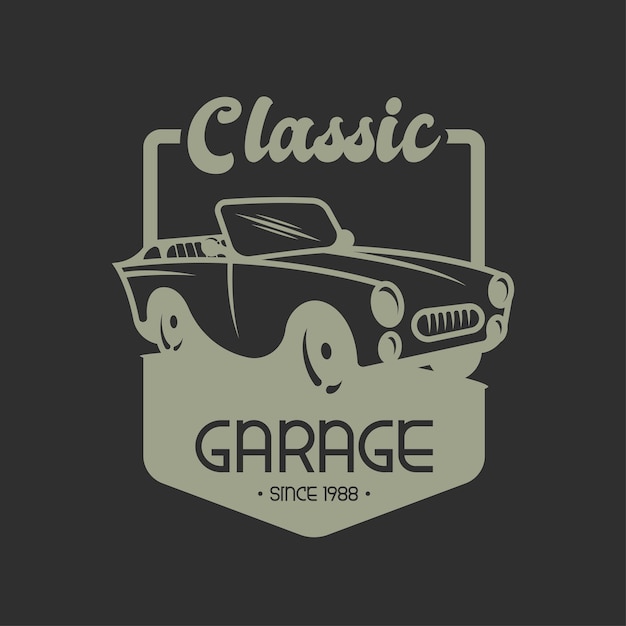 Concepto Diseño Logotipo Coche Retro Vector Plantilla Logotipo Vehículo Vintage