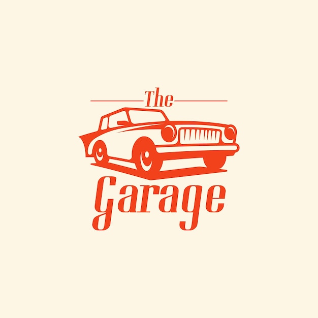 Concepto Diseño Logotipo Coche Retro Vector Plantilla Logotipo Vehículo Vintage