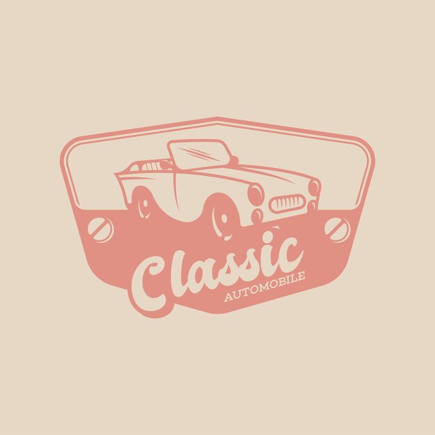 Concepto diseño logotipo coche retro vector plantilla logotipo vehículo vintage