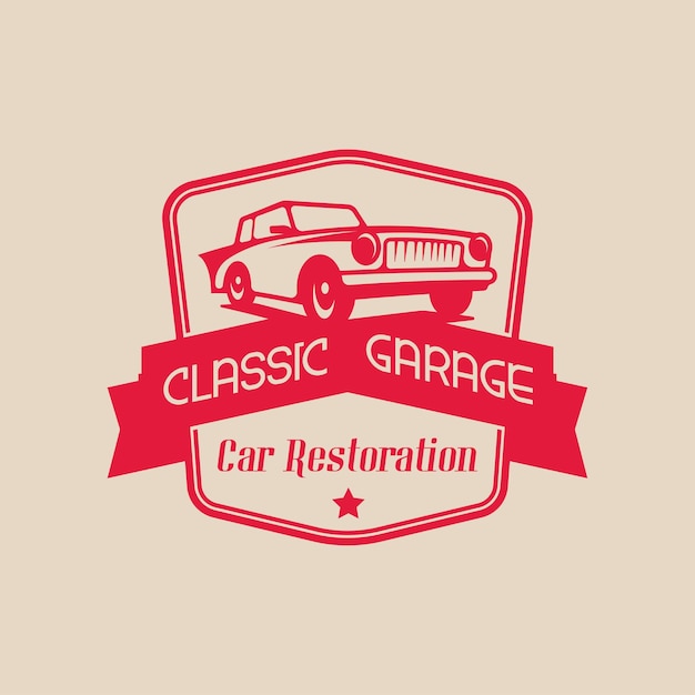 Concepto diseño logotipo coche retro vector plantilla logotipo vehículo vintage