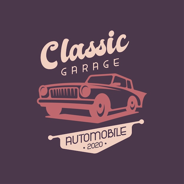 Vector concepto diseño logotipo coche retro vector plantilla logotipo vehículo vintage