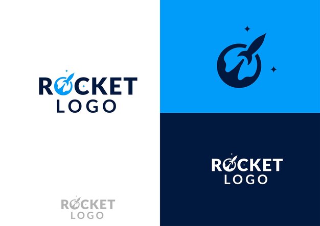 Concepto de diseño de logotipo de cohete