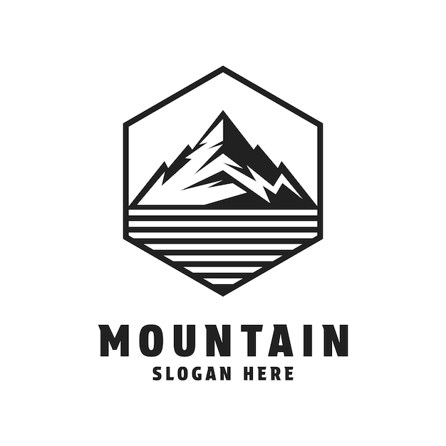 el concepto de diseño del logotipo de la colina de la montaña
