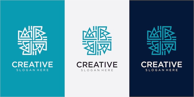 Concepto de diseño de logotipo de la comunidad de letra AB. inspiración para el diseño del logotipo de la comunidad con tarjeta de visita