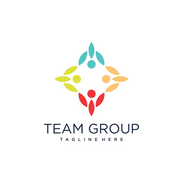 Concepto de diseño de logotipo comunitario con estilo abstracto Vector Premium