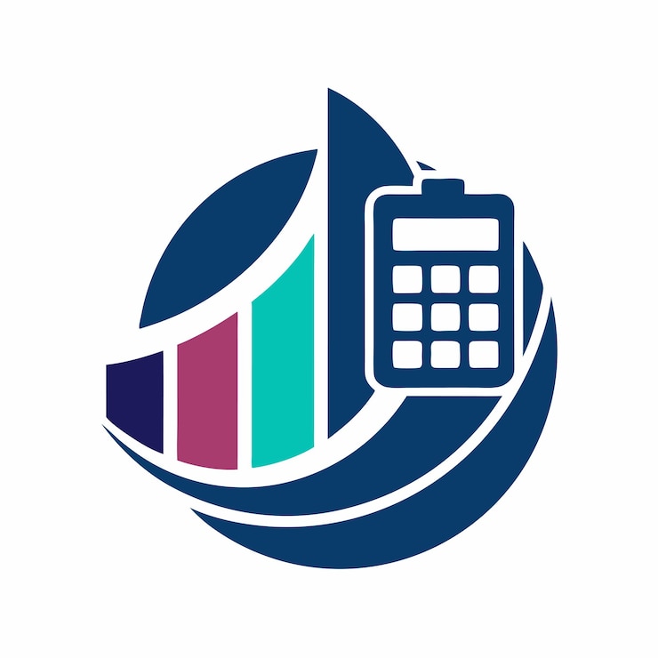 Vector concepto de diseño del logotipo de la contabilidad financiera