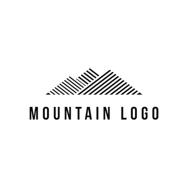 Concepto de diseño de logotipo de contorno de montaña