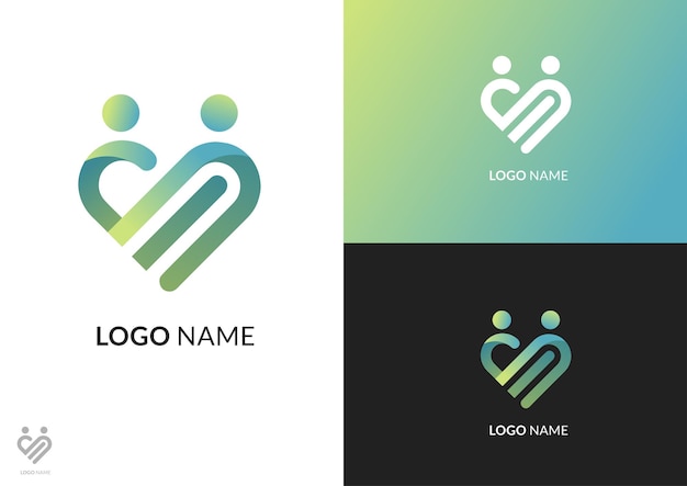 Concepto de diseño de logotipo de corazón