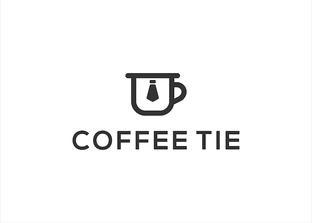 Vector concepto de diseño de logotipo de corbata de café