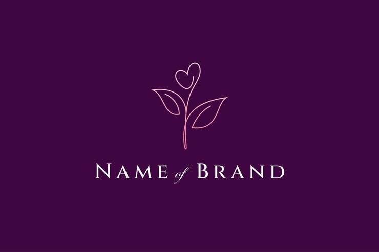 Concepto de diseño de logotipo creativo de flor de amor con estilo de línea continua