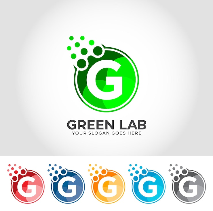 Vector concepto de diseño de logotipo creativo de g alphabet lab