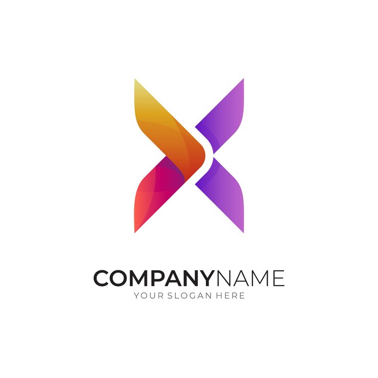 Vector concepto de diseño de logotipo creativo letra x y flecha