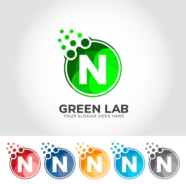 Concepto de diseño de logotipo creativo de N Alphabet Lab