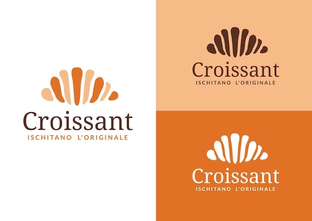 Concepto de diseño de logotipo de croissant