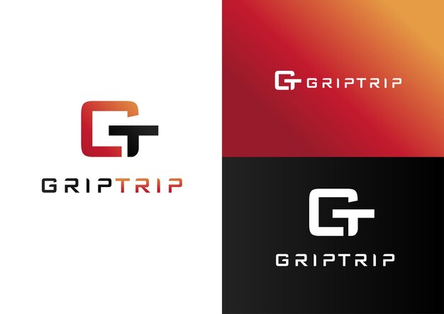 Concepto de diseño de logotipo cuadrado GT mínimo