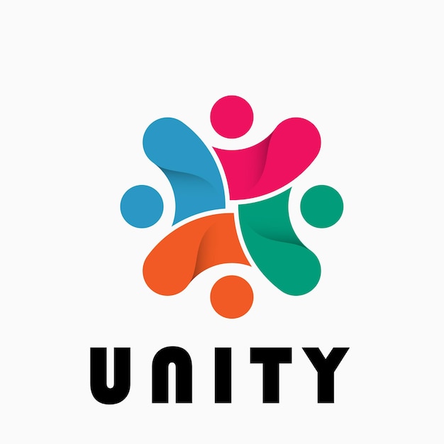 concepto de diseño del logotipo de diversidad de unidad