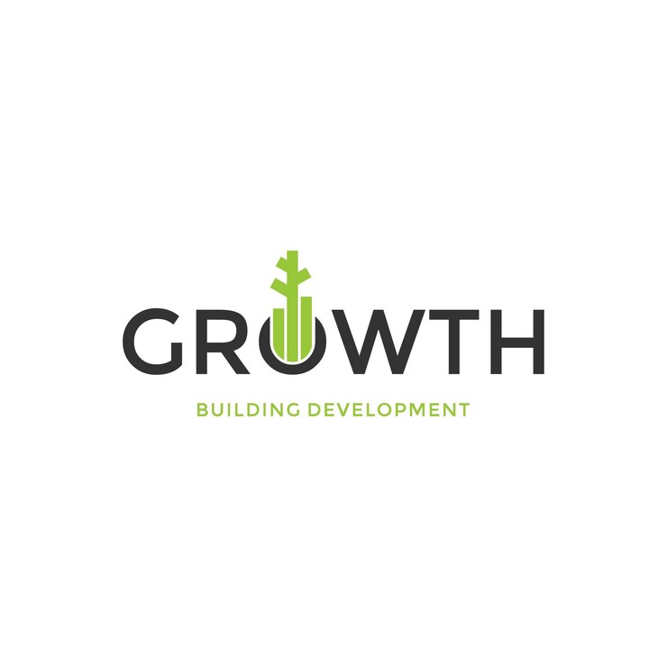 concepto de diseño del logotipo del edificio de crecimiento