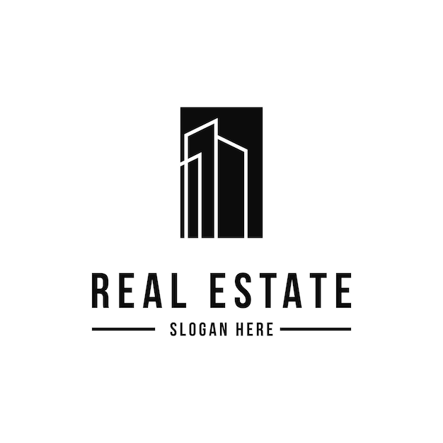 Concepto de diseño del logotipo del edificio inmobiliario