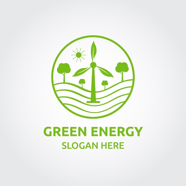 Vector concepto de diseño de logotipo de energía verde