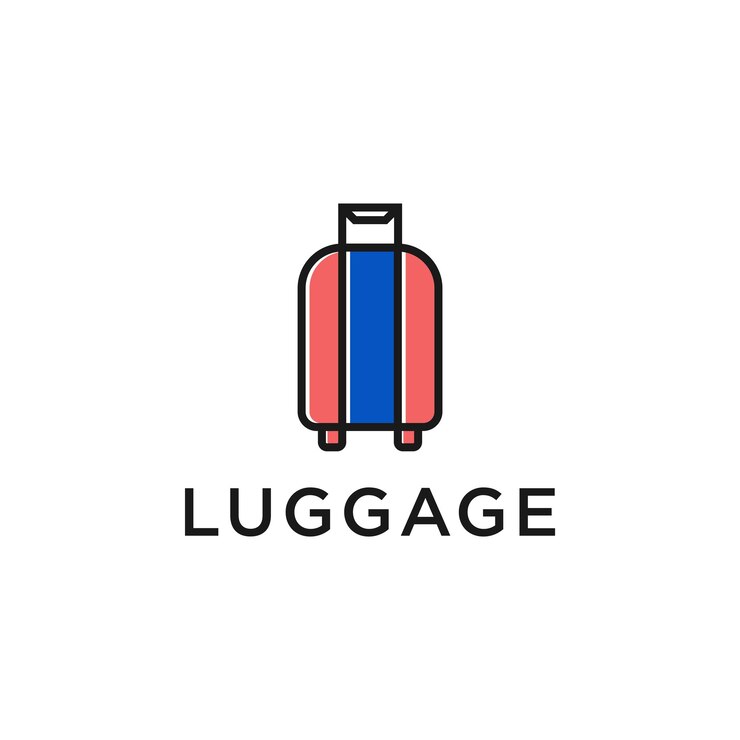 concepto de diseño de logotipo de equipaje o maleta