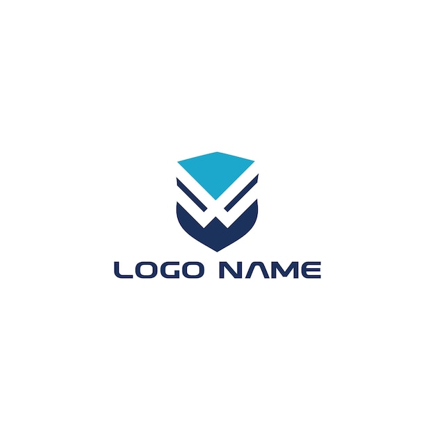 Concepto de diseño de logotipo de escudo vectorial W