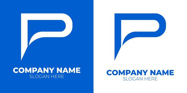 Concepto de diseño de logotipo estilo letra p