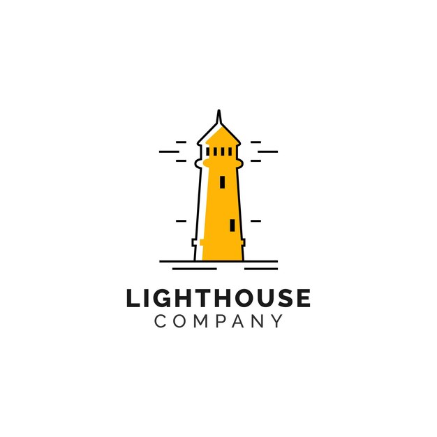 concepto de diseño de logotipo de faro