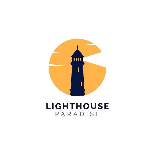 concepto de diseño de logotipo de faro