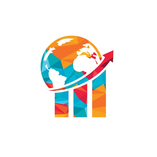 Concepto de diseño de logotipo de finanzas mundiales