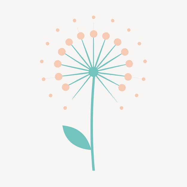 Concepto de diseño del logotipo de la flor de diente de león