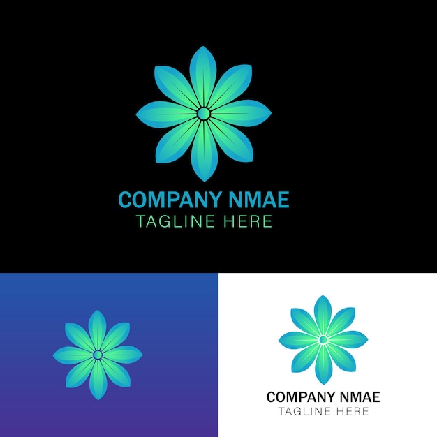 Concepto de diseño de logotipo de flores