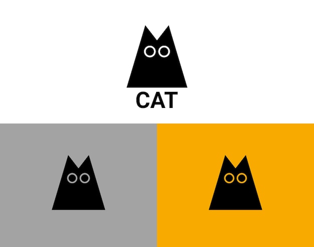 Concepto de diseño del logotipo del gato Ilustración del logotipo de la marca de la compañía de mascotas