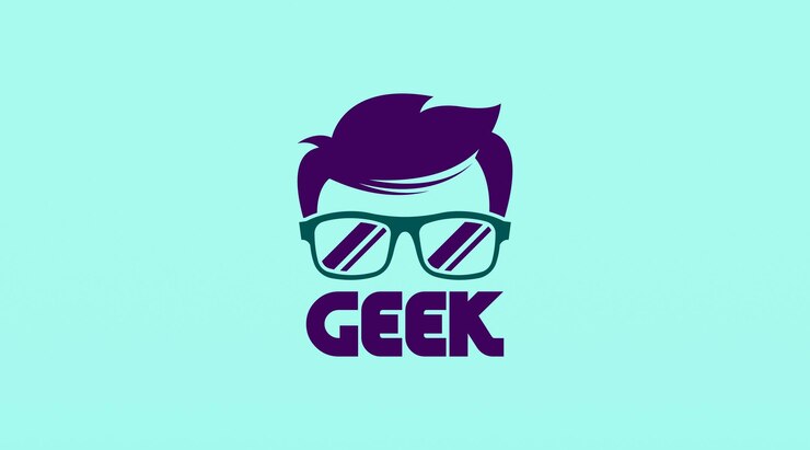 Vector concepto de diseño de logotipo geek vector plantilla de logotipo geek en estilo de diseño de color plano