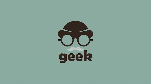 Vector concepto de diseño de logotipo geek vector plantilla de logotipo geek en estilo de diseño de color plano