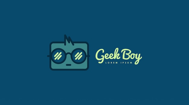 Concepto de diseño de logotipo geek Vector Plantilla de logotipo geek en estilo de diseño de color plano
