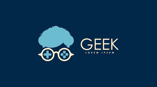 Concepto de diseño de logotipo geek Vector Plantilla de logotipo geek en estilo de diseño de color plano