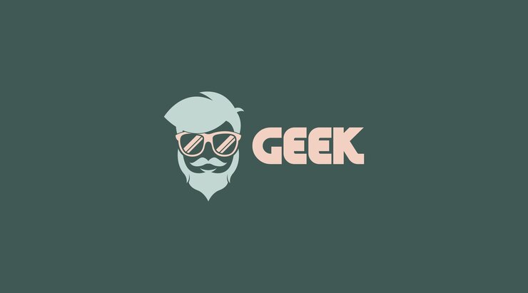 Vector concepto de diseño de logotipo geek vector plantilla de logotipo geek en estilo de diseño de color plano