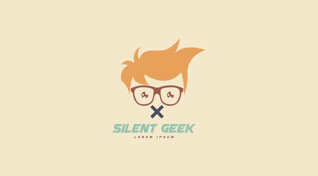 Concepto de diseño de logotipo geek Vector Plantilla de logotipo geek en estilo de diseño de color plano