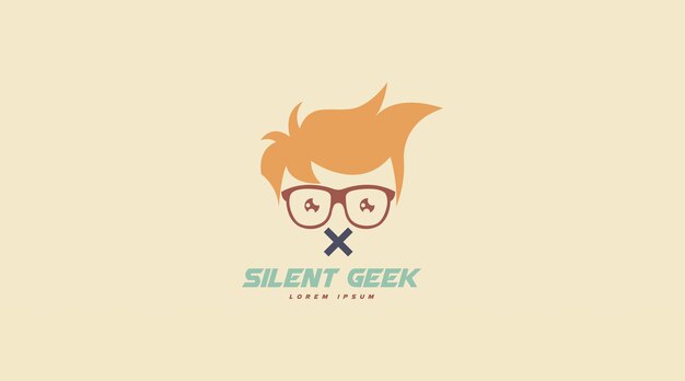 Concepto de diseño de logotipo geek vector plantilla de logotipo geek en estilo de diseño de color plano