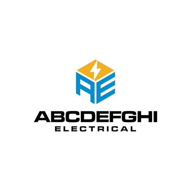 Concepto de diseño de logotipo geométrico ae