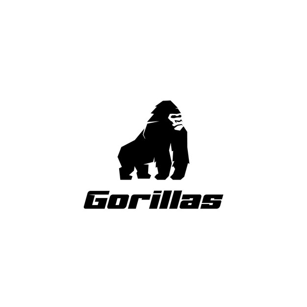 concepto de diseño de logotipo de gorila vector de gorila