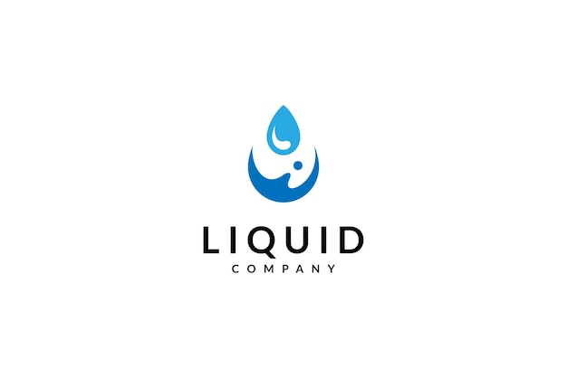 concepto de diseño de logotipo de gota de agua vector plano