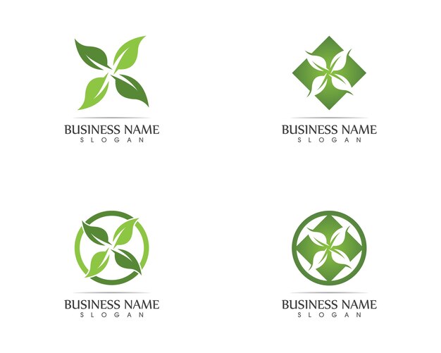 Concepto de diseño de logotipo de hoja de naturaleza