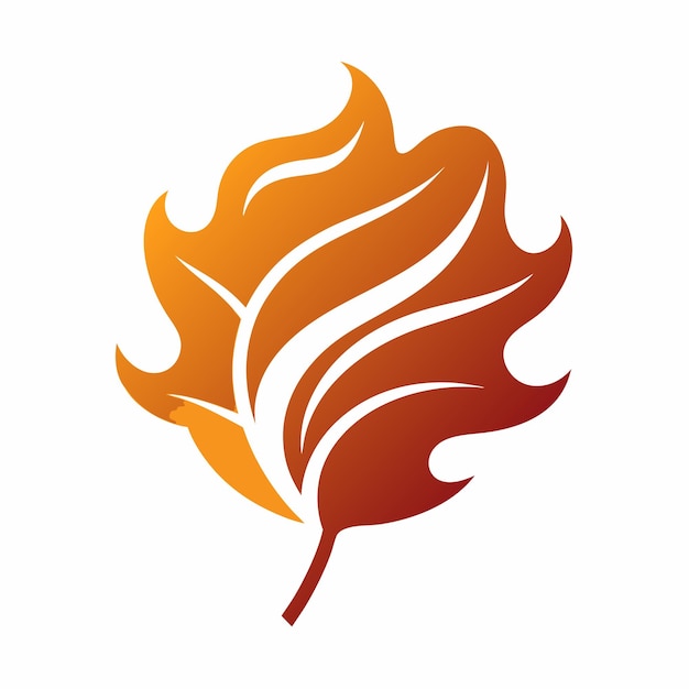 El concepto de diseño del logotipo de la hoja de roble de otoño