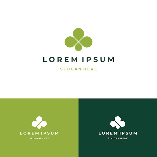 concepto de diseño de logotipo de hoja de trébol creativo