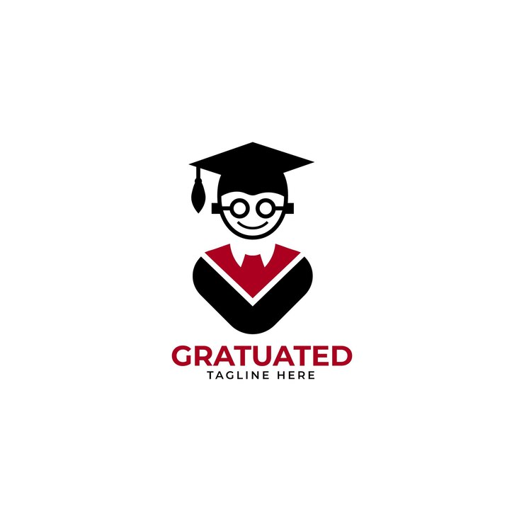 un concepto de diseño de logotipo de un hombre graduado