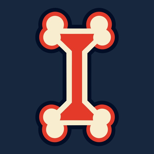Concepto de diseño del logotipo de hueso